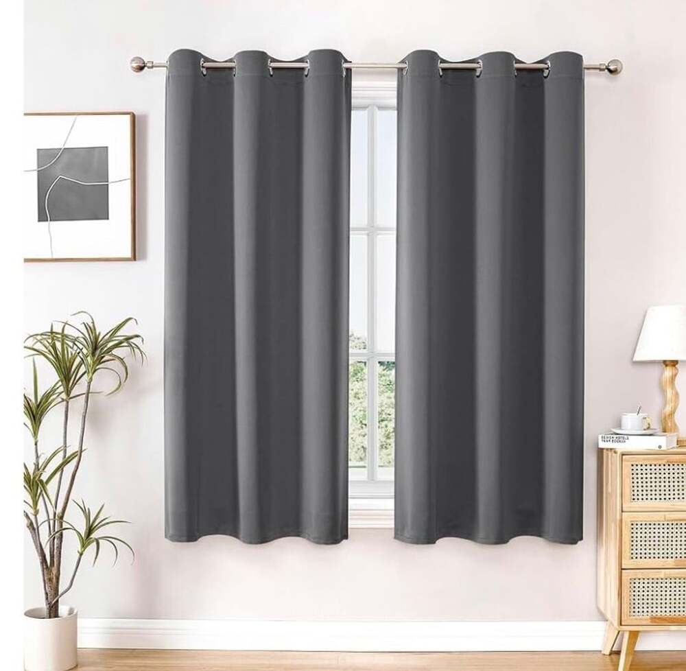 ChrisDowa Blackout Curtains Dark Gray Grommet 42x63